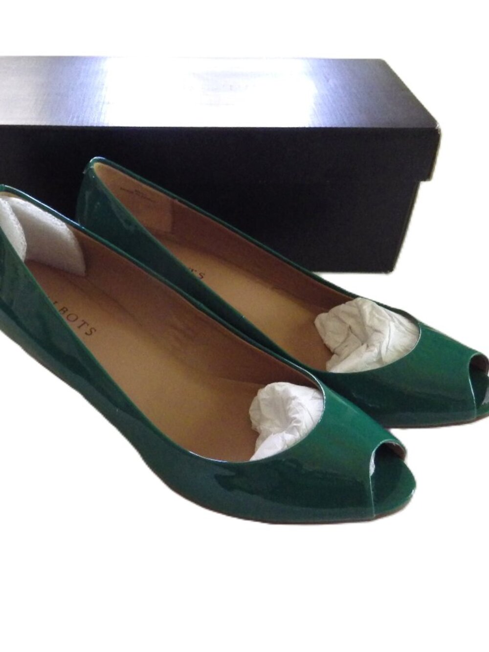 Talbots Tiffy48 Cucumber (Green) Patent Wedge/ Open Toe/ 1.5" Heel/ 9N/ in Box